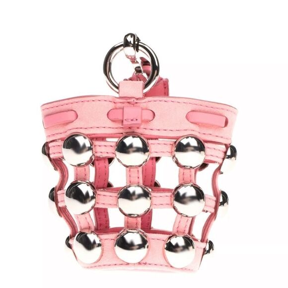 ALEXANDER WANG ROXY Leather Cage Bucket Bag Charm HANDCRAFTED Studded - Picture 5 of 12